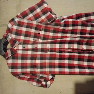 Silver Jeans Co. Red Checkered Flannel Shirt